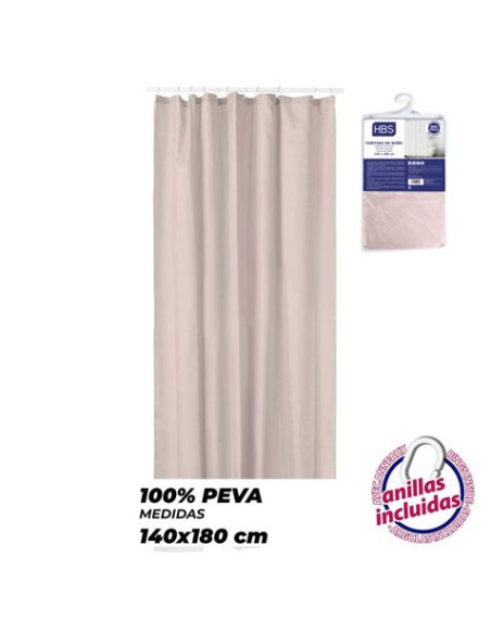 CORTINA DE BAÑO 140X180 BEIGE HBS