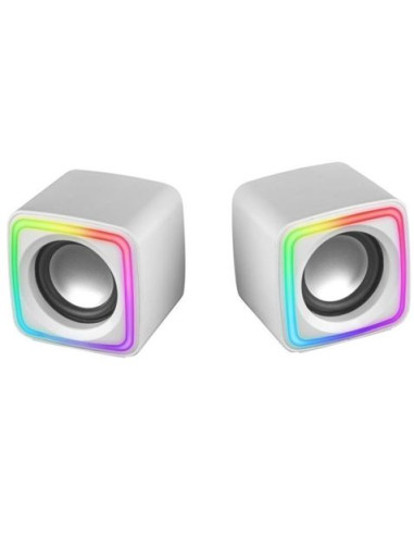 ALTAVOCES PC 2.0 8W RGB BLANCOS MSCUBE MARS GAMING
