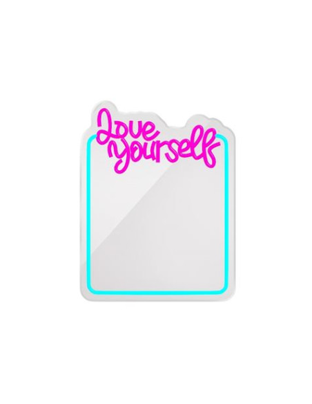ESPEJO DECORATIVO CON NEON LED LOVE YOURSELF FOREVER