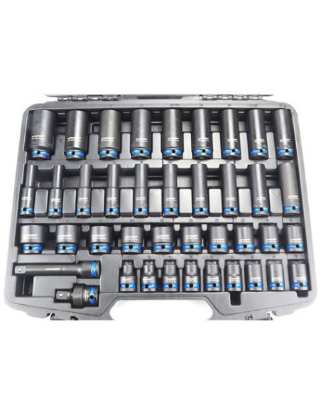 JUEGO DE 40 UNIDADES LLAVES DE VASO DE IMPACTO 1/2\" MADER