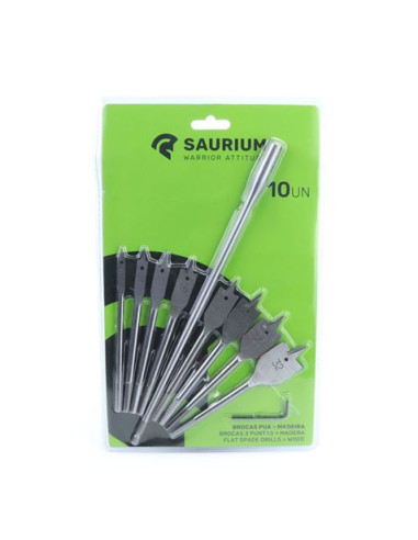 JUEGO DE 10 UNIDADES DE BROCAS 3 PUNTAS SAURIUM