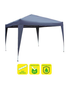 CARPA PLEGABLE ACERO 3X3 METROS AZUL OSCURO SUNGARDEN