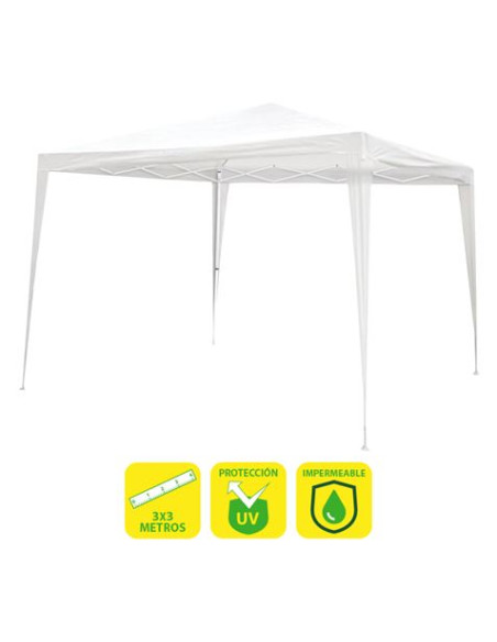 CARPA ACERO RAFIA 3X3 METROS BLANCA SUNGARDEN