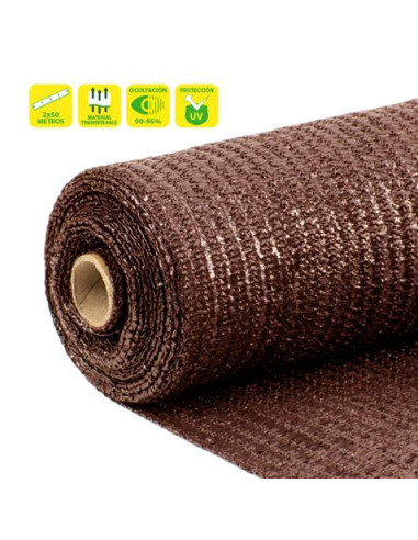 MALLA DE SOMBREO MARRON 2X50 METROS SUNGARDEN