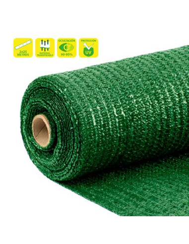 MALLA DE SOMBREO VERDE 2X25 METROS SUNGARDEN