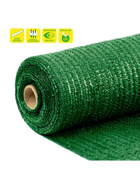 MALLA DE SOMBREO VERDE 2X25 METROS SUNGARDEN