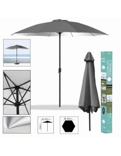 SOMBRILLA JARDIN 300CM ANTRACITA