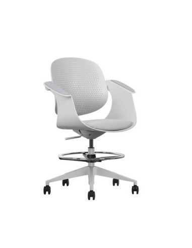 SILLA / TABURETE DE OFICINA TOP WORK GRIS CLARO CROMAD