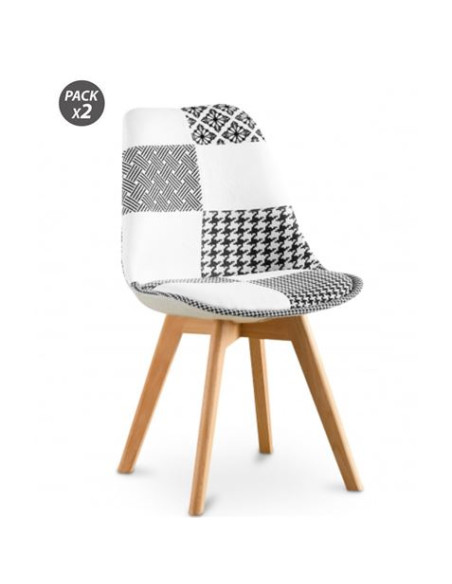 PACK 2 SILLAS DESIGN D400 TELA PATCHWORK MUVIP