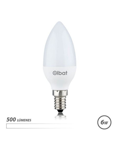 BOMBILLA LED C37 | 6W | 500LM | E14 | LUZ BLANCA | ELBAT