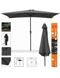 SOMBRILLA JARDIN 3X2 METROS ANTRACITA