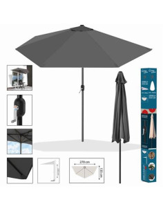 SOMBRILLA MEDIALUNA 270X135 ANTRACITA