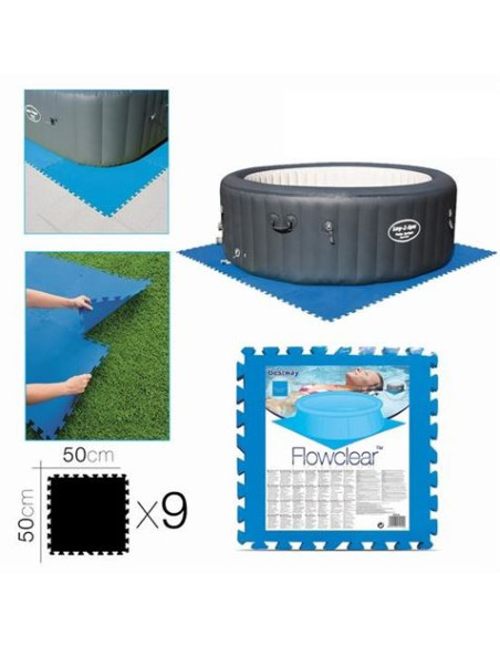 ALFOMBRA PROTECTORA PARA PISCINAS X 9 UNIDADES 50X50CM BESTWAY