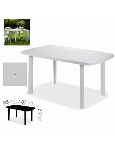 MESA DE JARDÍN FARO BLANCA 137X85XH72CM