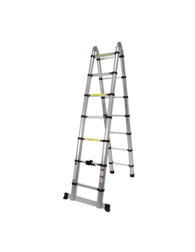 ESCALERA ARTICULADA 7+7 PELDAÑOS 4.4 MTS MADER