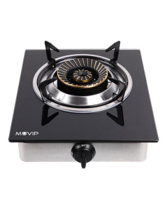 COCINA GAS INOX 1 FUEGO CRISTAL TEMPLADO MUVIP
