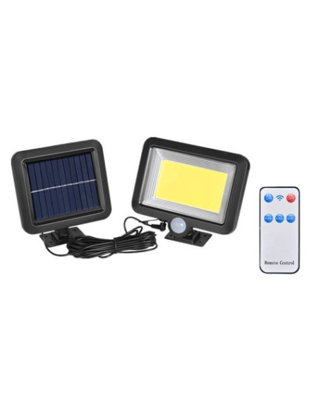 FOCO SOLAR CON SENSOR + MANDO 1000LM ELBAT