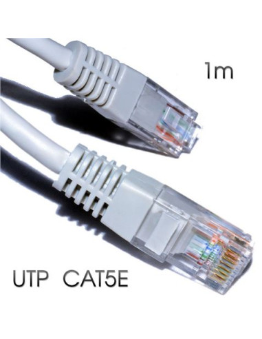 CABLE DE RED UTP CAT 5E 1M GRIS CLARO CROMAD