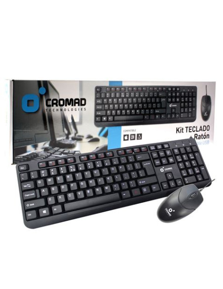 KIT TECLADO + RATÓN CON CABLE USB CROMAD