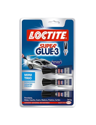 ADHESIVO UNIVERSAL INSTANTANEO LOCTICTE SUPERGLUE-3 MINI TRIO