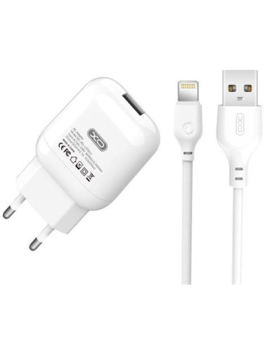 PACK CARGADOR CORRIENTE L37 2.1A + CABLE LIGHTNING XO