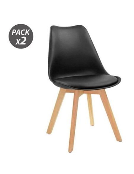 PACK 2 SILLAS DESIGN D200 NEGRAS MUVIP