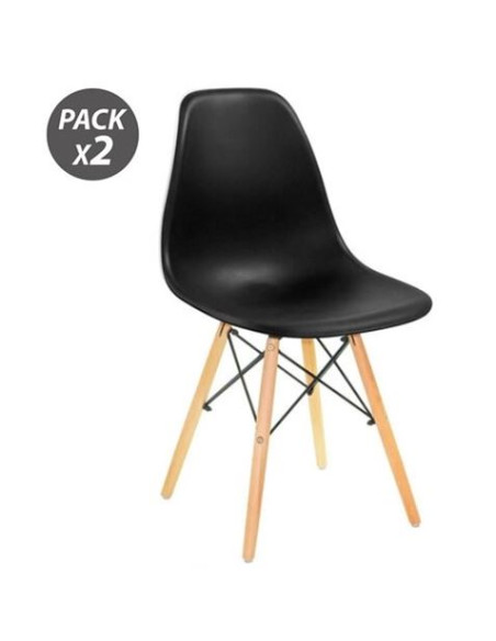 PACK 2 SILLAS DESIGN D100 NEGRAS MUVIP