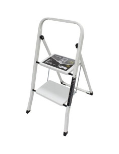 ESCALERA DOMESTICA ACERO 2 PELDAÑOS MADER