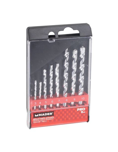 JUEGO 8 PCS BROCAS PUNTA DIAMENTE HORMIGON MADER