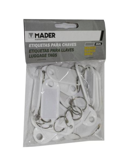 ETIQUETAS PARA LLAVES BLANCA 25 Udes. MADER