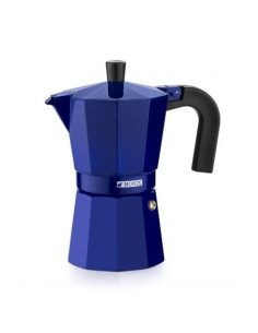 CAFETERA ITALIANA 6 TAZAS ALUMINIO AZUL MONIX