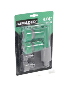 SET 5 ACOPLES PARA MANGUERA 3/4 MADER
