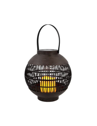 FAROL SOLAR LED REDONDO EXTERIOR MARRON 3000K