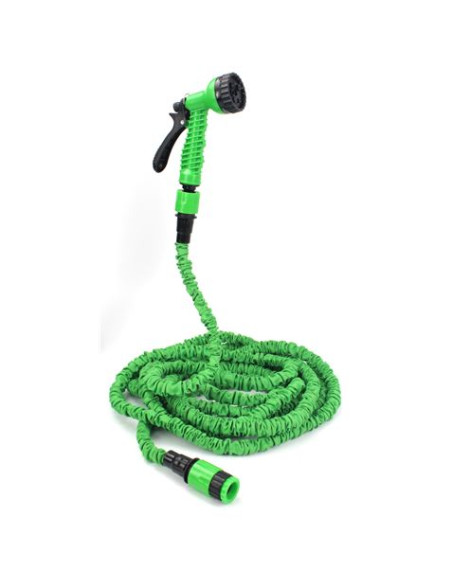MANGUERA EXTENSIBLE 15 M + PISTOLA 7 CHORROS SAURIUM