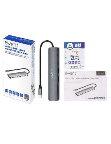 Ewent EW1152 base para portátil y replicador de puertos Alámbrico USB