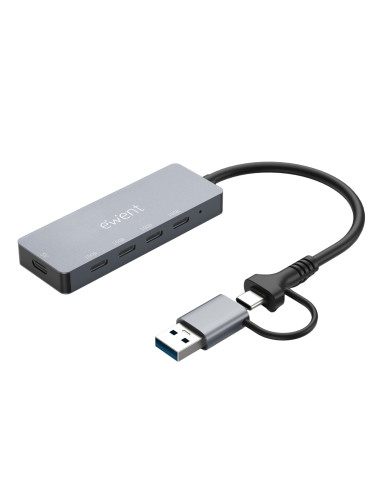 Ewent EW1151 hub de interfaz USB Tipo C 10000 Mbit/s Gris