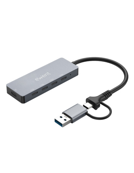 Ewent EW1151 hub de interfaz USB Tipo C 10000 Mbit/s Gris