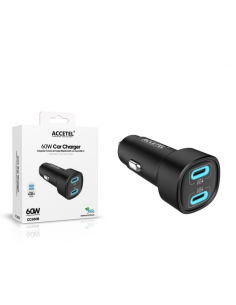 Cargador Coche Rápido 60W Dual USB-C