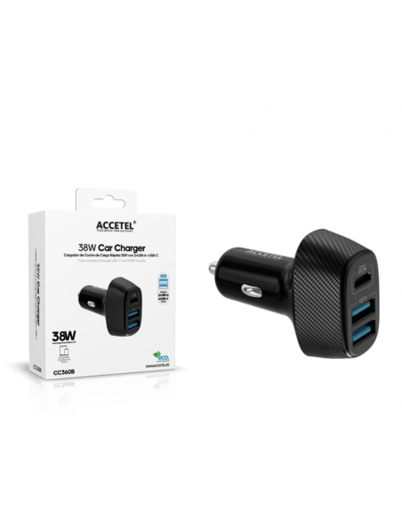 ¡Carga rápida 38W para tu coche!