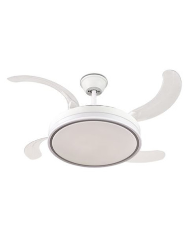VENTILADOR DE TECHO RETRACTIL 30W CON LED Y 6 VELOCIDADES BLANCO