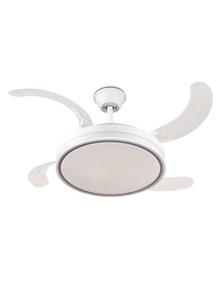 VENTILADOR DE TECHO RETRACTIL 30W CON LED Y 6 VELOCIDADES BLANCO