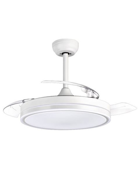 VENTILADOR DE TECHO RETRACTIL 30W CON LED Y 6 VELOCIDADES BLANCO