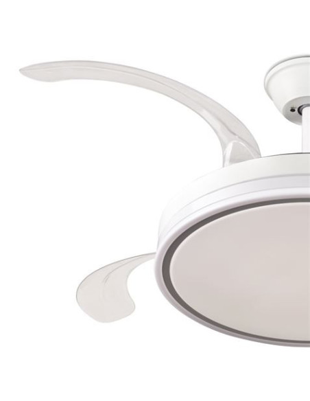 VENTILADOR DE TECHO RETRACTIL 30W CON LED Y 6 VELOCIDADES BLANCO