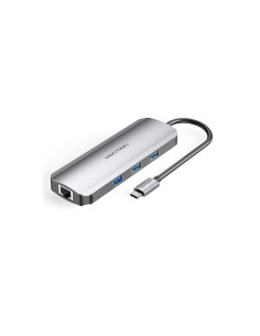 Vention Docking USB Tipo-C TOKHB/ 1xHDMI/ 3xUSB/ 1xUSB Tipo-C PD/ 1xRJ45/ 1xLector Tarjetas SD y MicroSD/ Gris