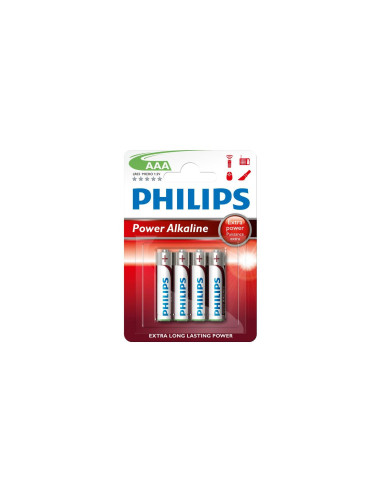 PILAS PHILIPS AAA POWER ALKALINE 4 UDS LR03P4B/10