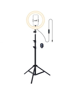 SOPORTE TRÍPODE (180 CM) ARO DE LUZ LED + MANDO BLUETOOTH