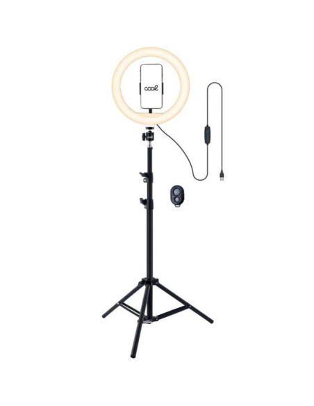 SOPORTE TRÍPODE (180 CM) ARO DE LUZ LED + MANDO BLUETOOTH
