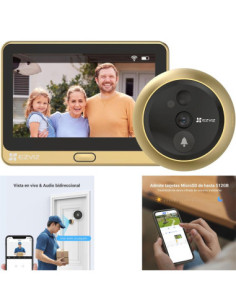 Mirilla Inteligente 4,3" Wifi y Detector Presencia Dorada EZVIZ DP2C