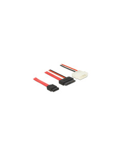 DeLOCK 84790 cable de SATA 0,5 m SATA 13-pin SATA 7-pin + Molex (4-pin) Negro, Rojo