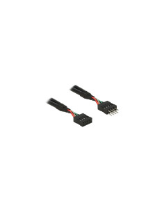 DeLOCK 0.1m 2xUSB2.0 10p cable USB 0,1 m USB 2.0 Negro